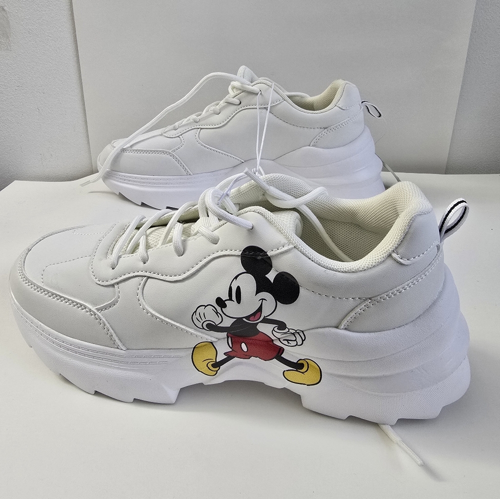 Size 10 - Disney Minnie Mouse and Mickey Mouse White Shoes - Picture 9 of 15